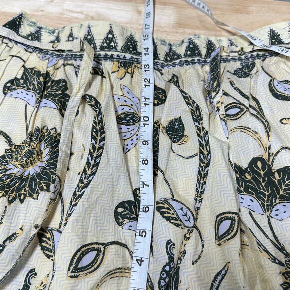 Ulla Johnson NWT Rowan Botanical Print Cotton Shorts Size 14 High Rise Tie Belt - Picture 9 of 10